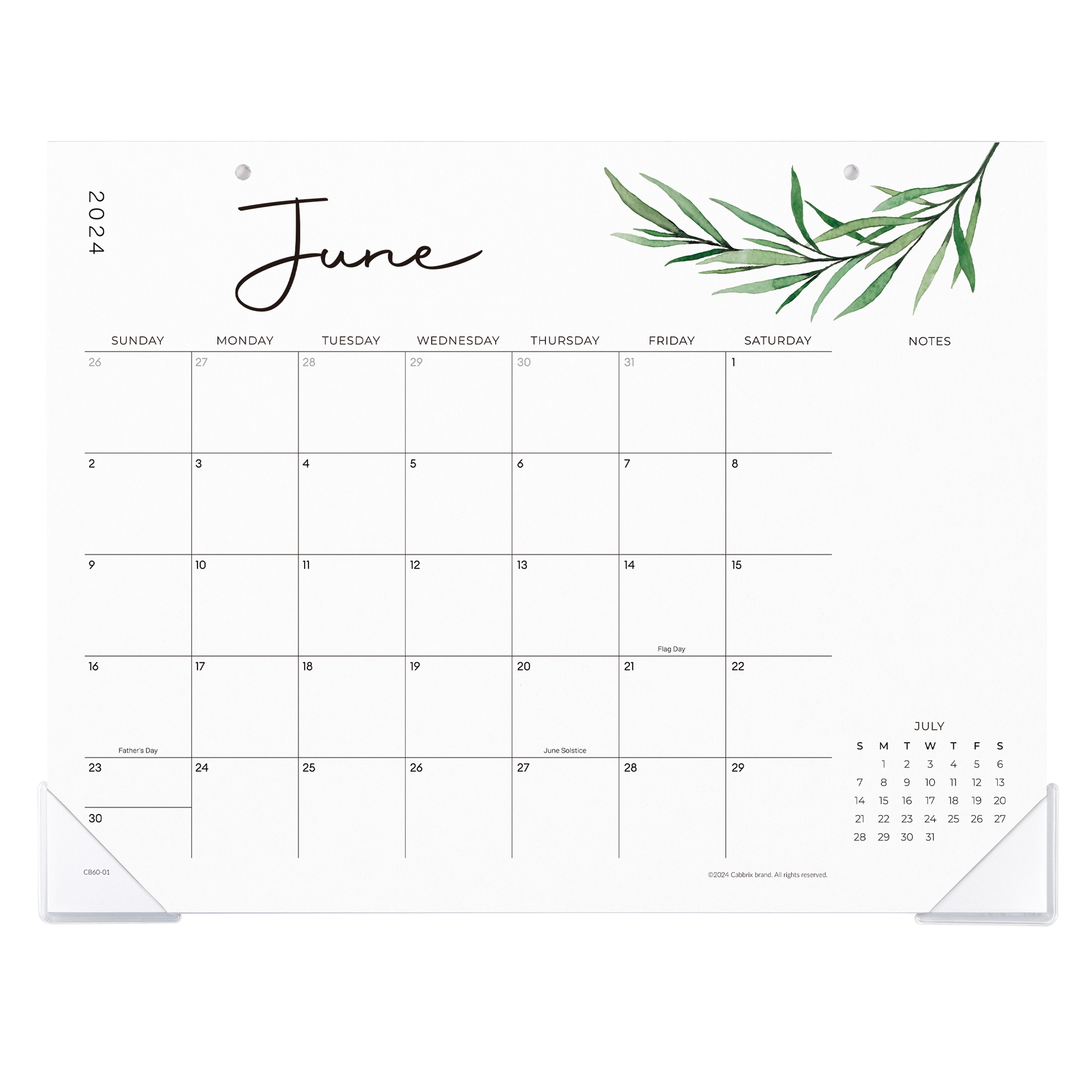 Cabbrix 20242025 Large Desk Calendar Jul 2024Jun 2025 12 Monthly 15×