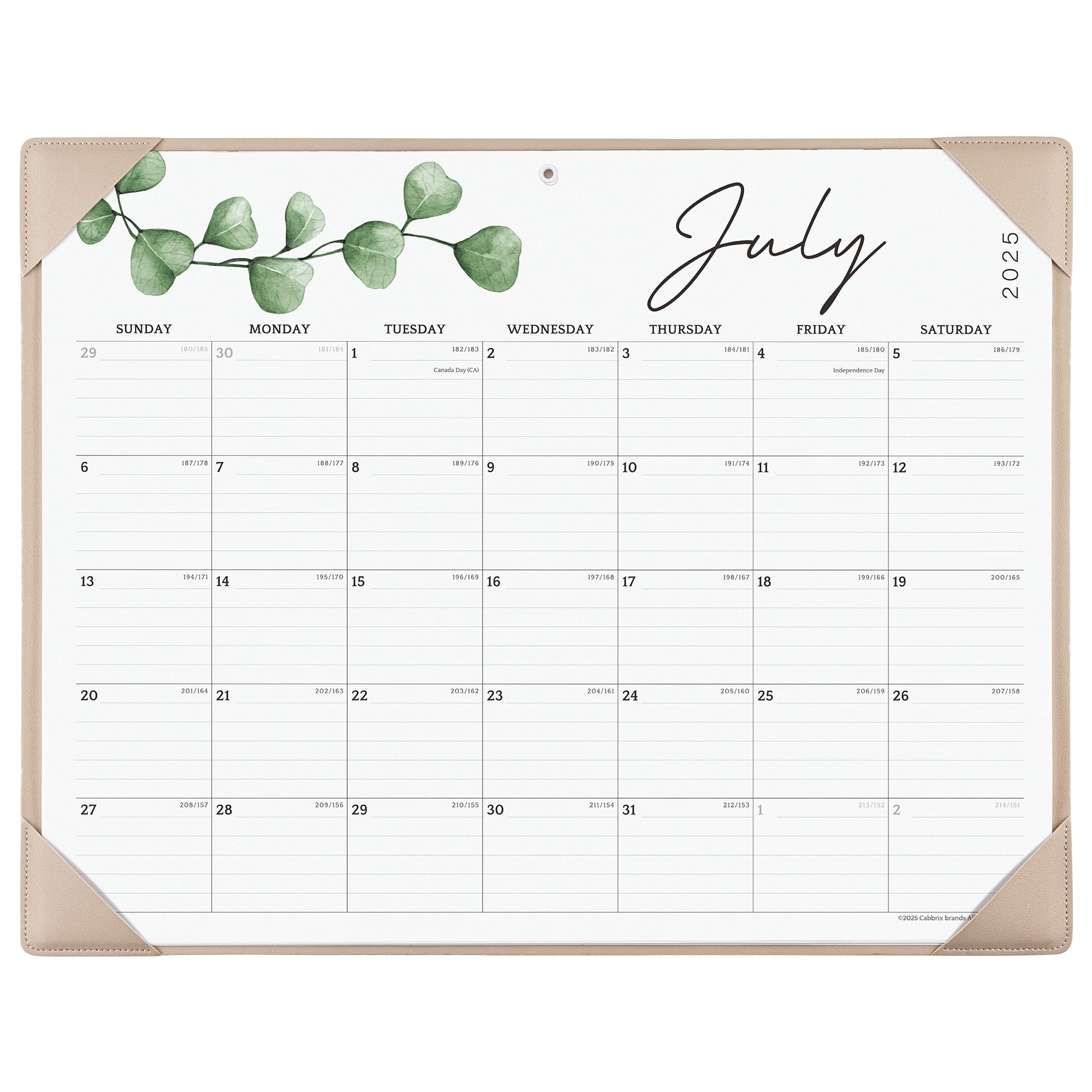 Cabbrix 2025-2026 Desk Calendar, Pastoral Style, Apricot