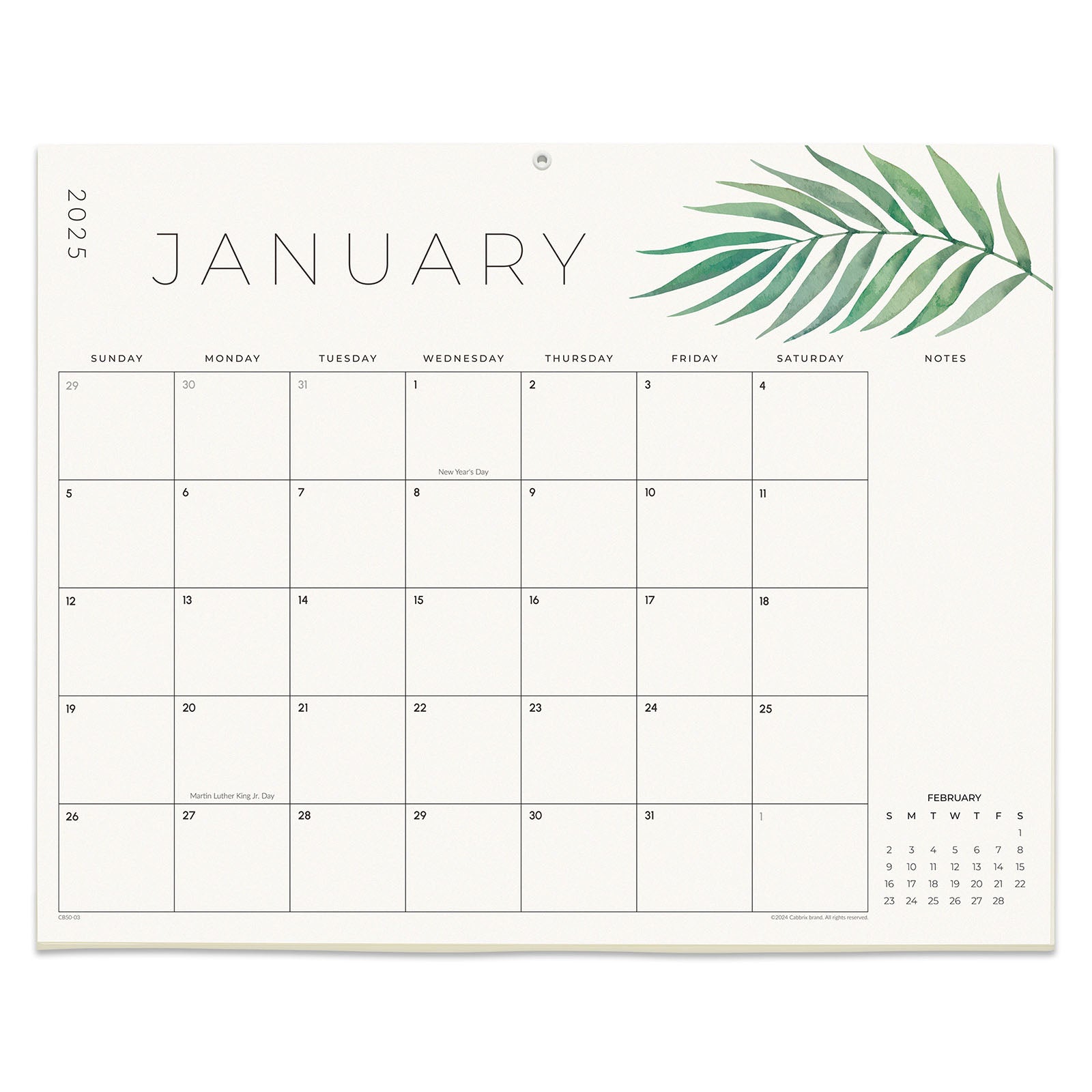 Cabbrix 2025-2026 Desk Calendar Refills, Botanical Elements