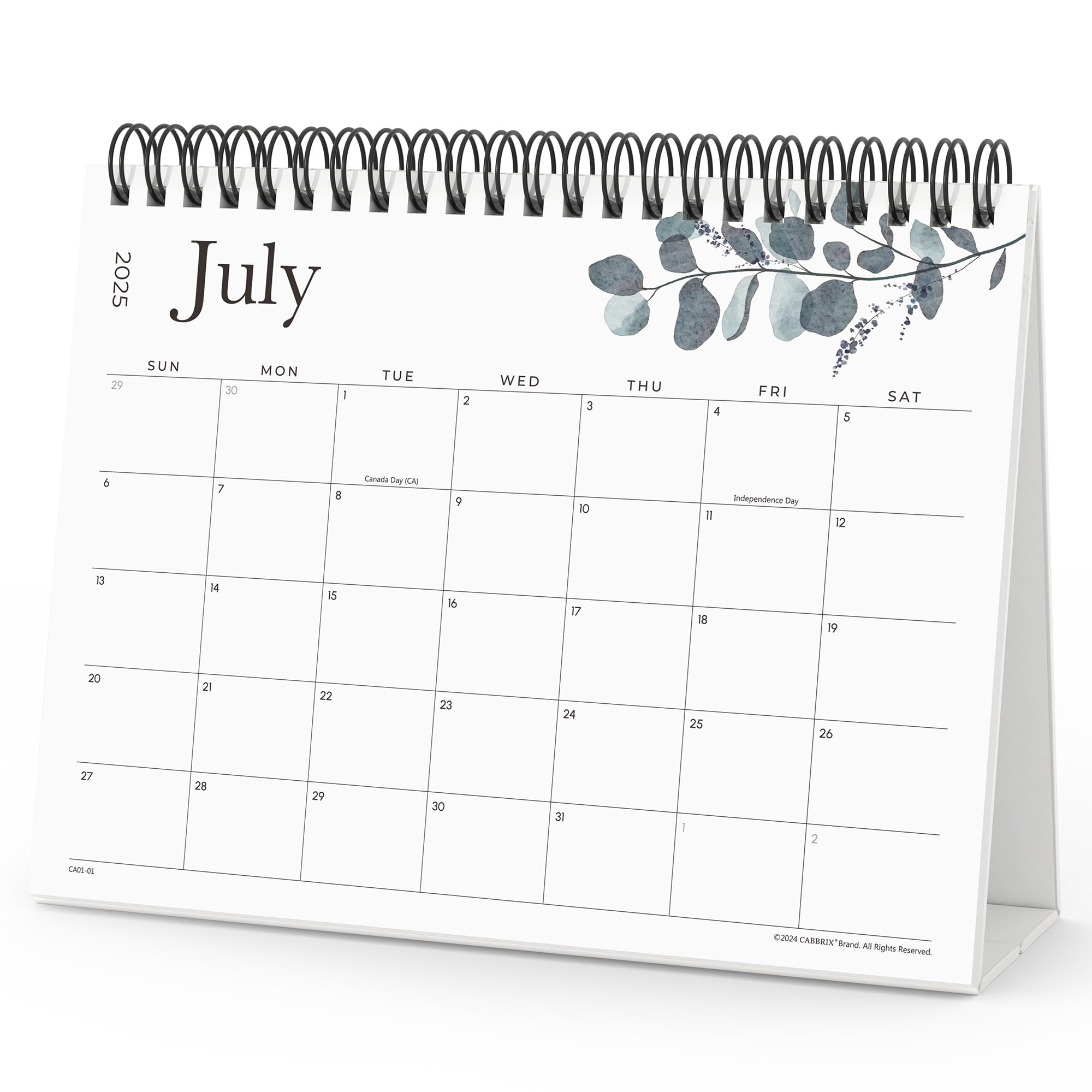 Cabbrix 2025-2026 Desk Calendar, With Stickers, Watercolor Plant