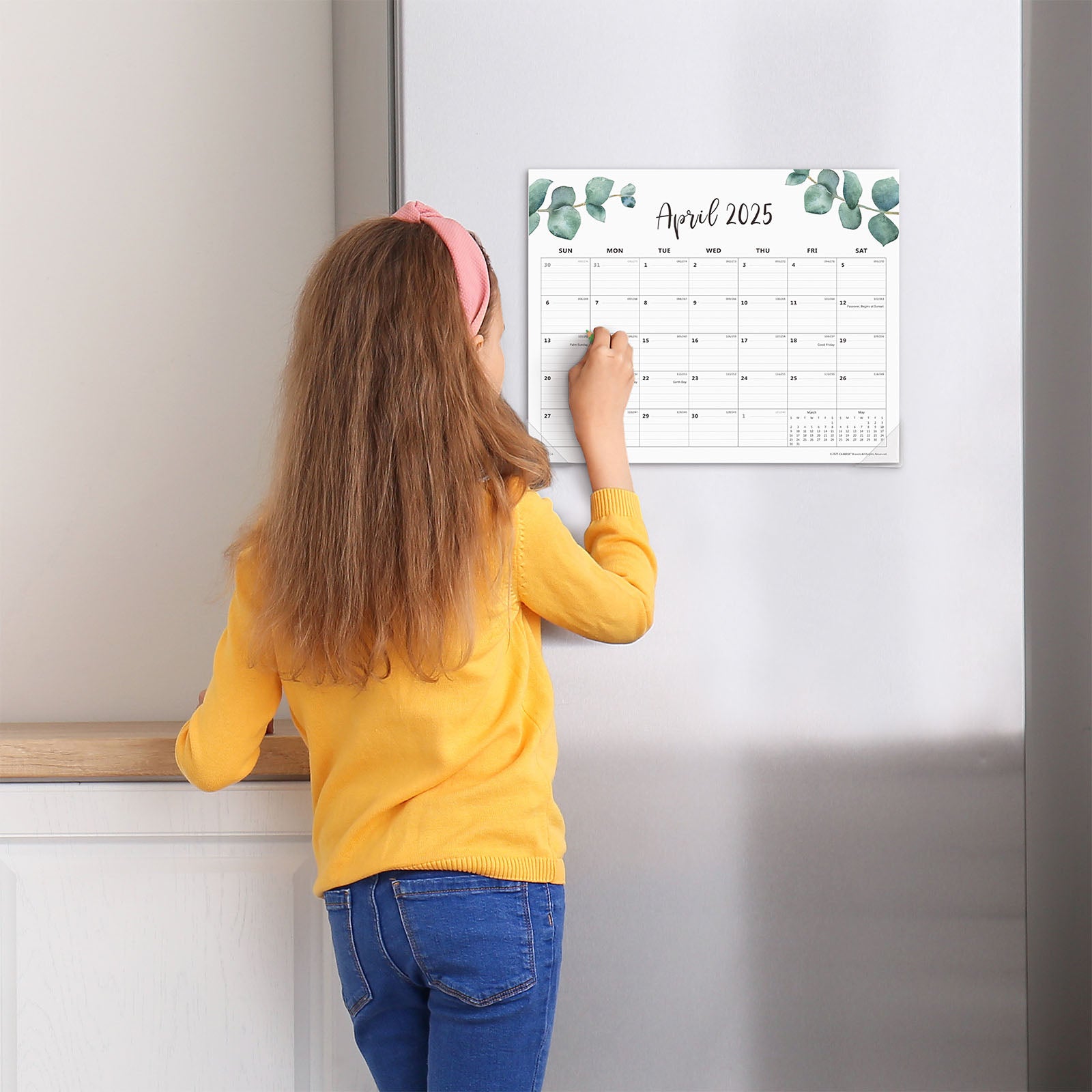 Cabbrix 2025-2026 Magnetic Calendar for Fridge, Botanical Elements