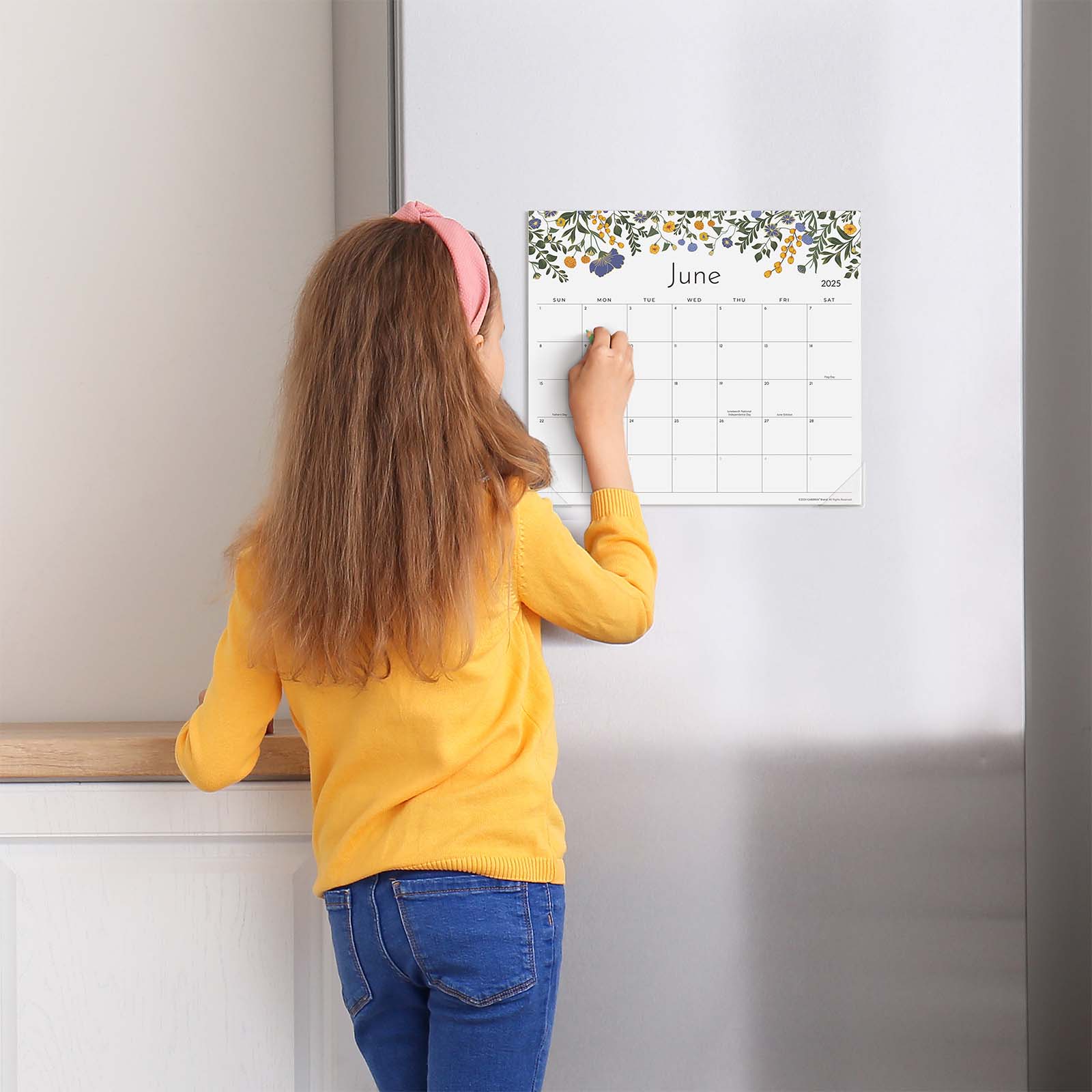 Cabbrix 2025-2026 Magnetic Calendar for Fridge, Floral Design