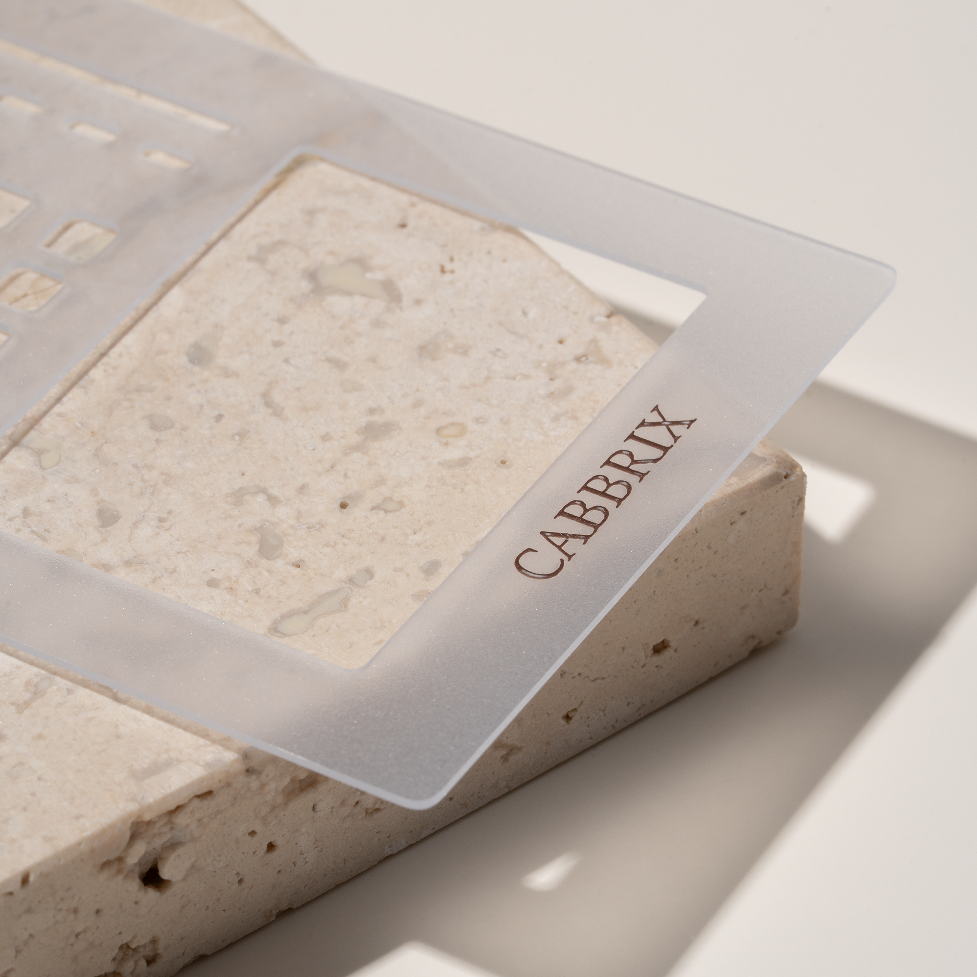 CABBRX soap bar with a clear plastic cover on a light background