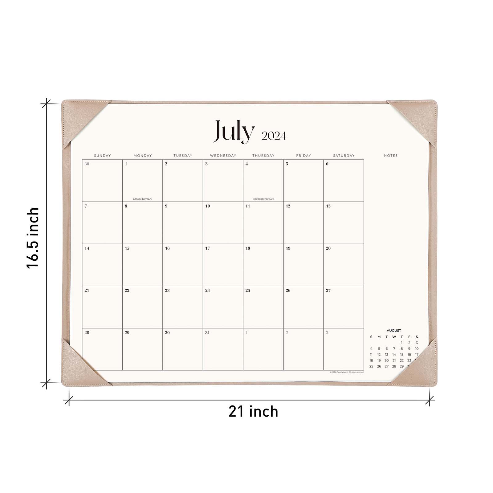 Cabbrix_Jul_2024-Dec_2025_Desk_Calendar_Large_21_Lx16.5_W_Simplicity_Style_Apricot