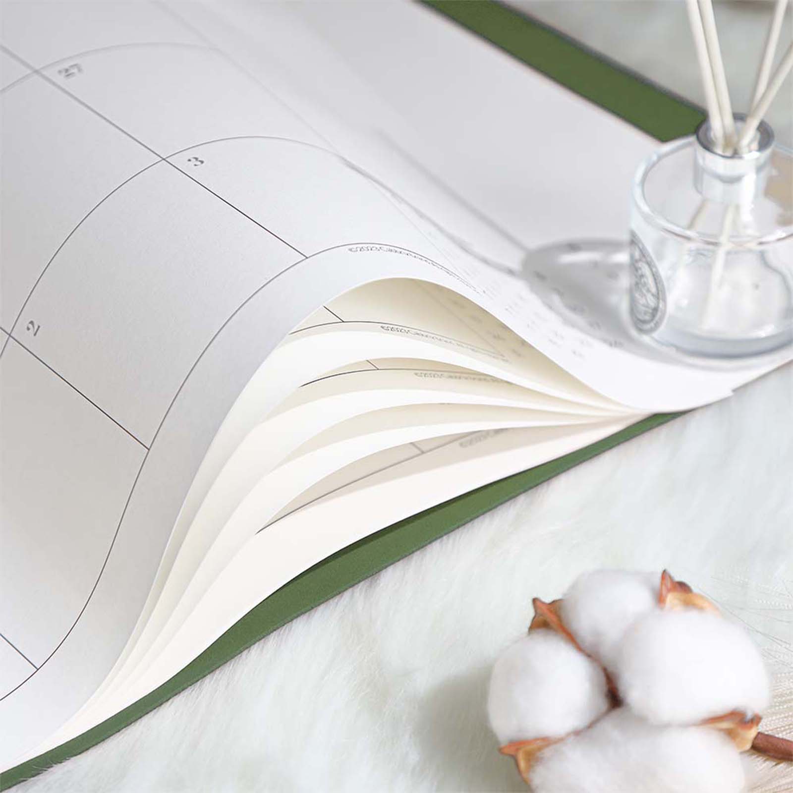 Cabbrix_Jul_2024-Dec_2025_Desk_Calendar_Large_21_Lx16.5_W_Simplicity_Style_Green