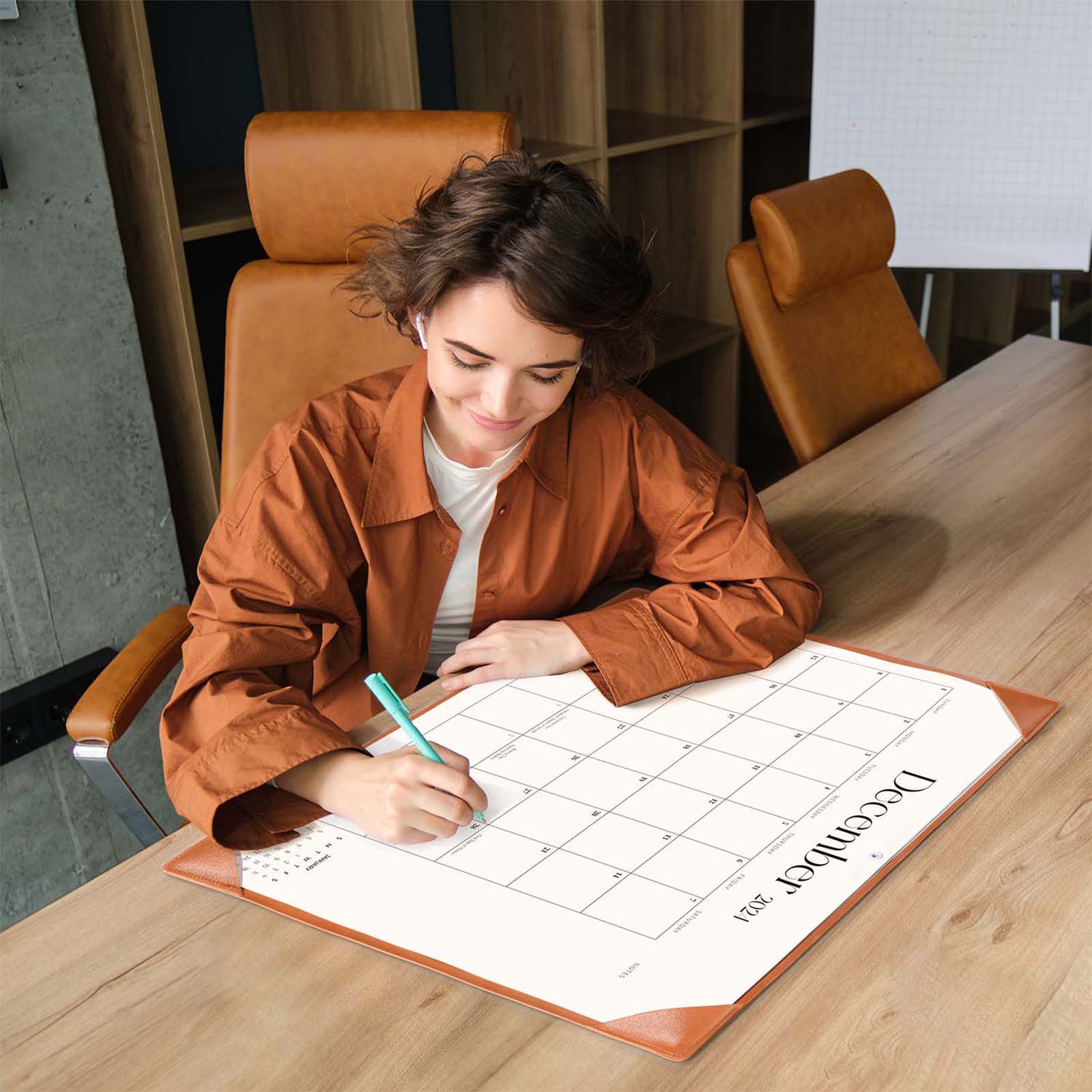 Cabbrix_Jul_2024-Dec_2025_Desk_Calendar_Large_21_Lx16.5_W_Simplicity_Style_Orange