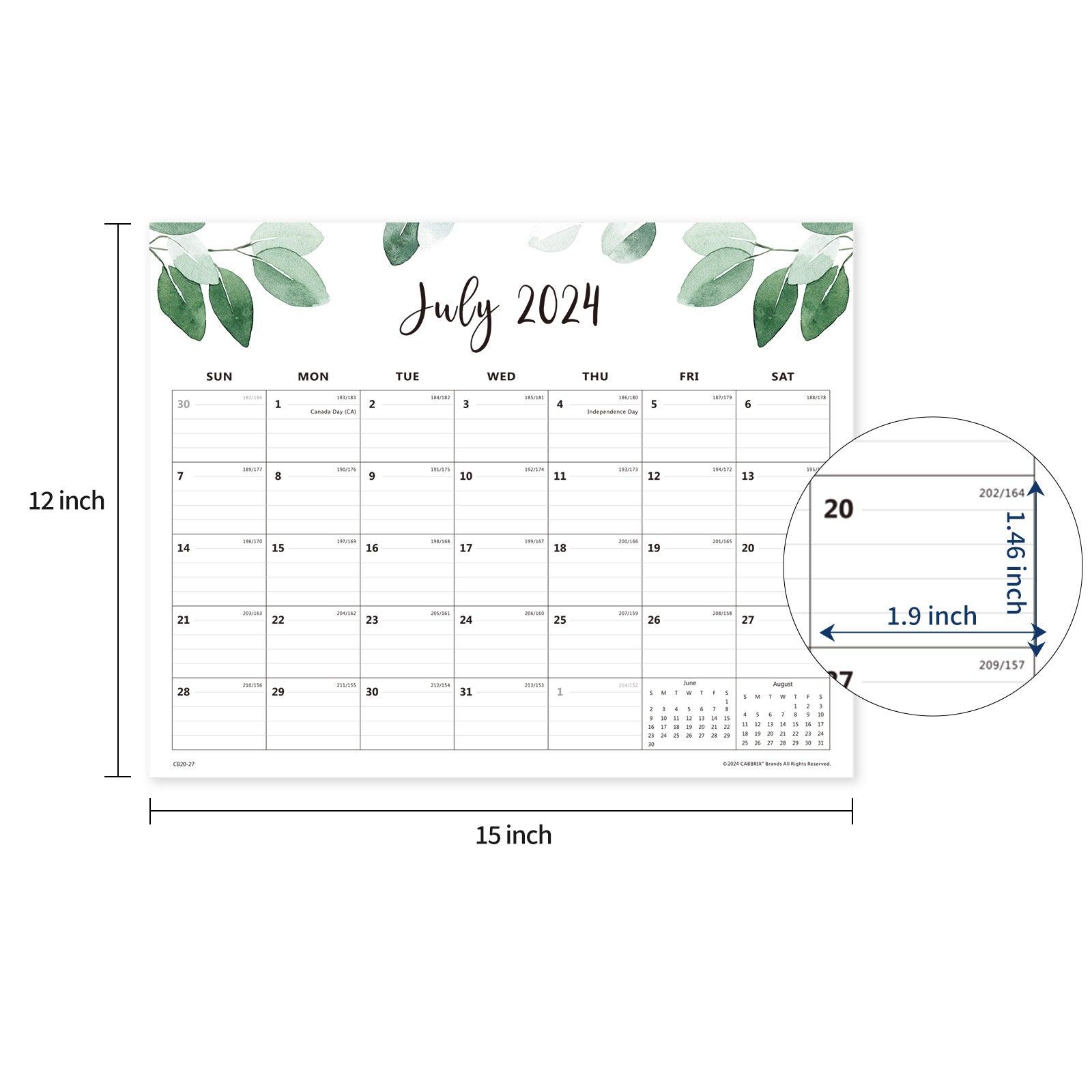 Jul 2024-Dec 2025 Magnetic Calendar