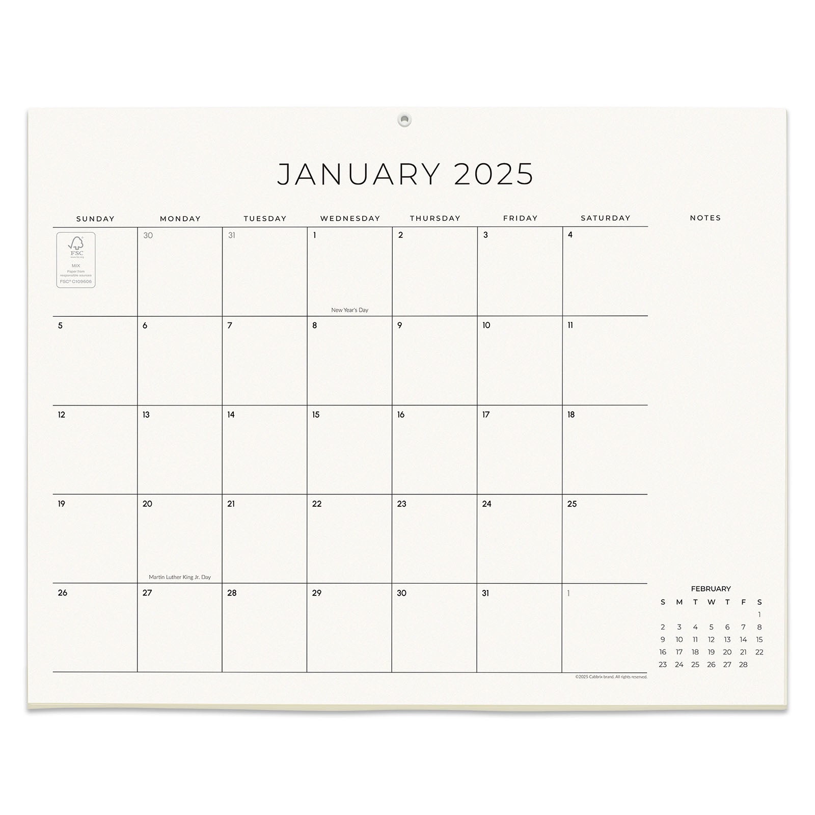 Cabbrix 2025-2026 Desk Calendar Refills, Simplified Style