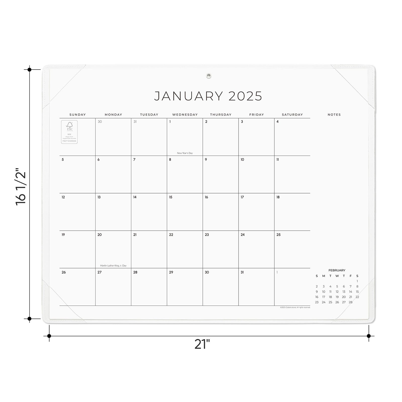 Cabbrix 2025-2026 Desk Calendar, Simplified Style, Beige