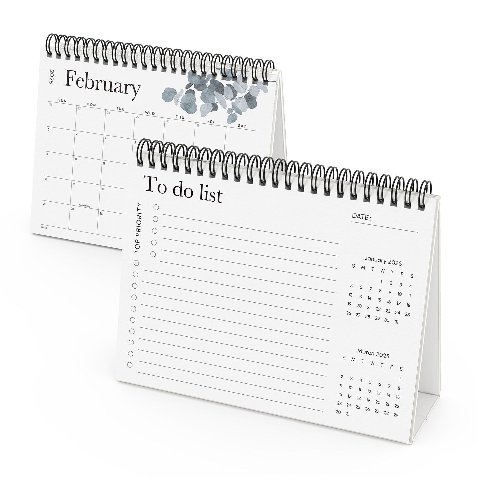 Cabbrix 2025-2026 Desk Calendar, With Stickers, Watercolor Plant