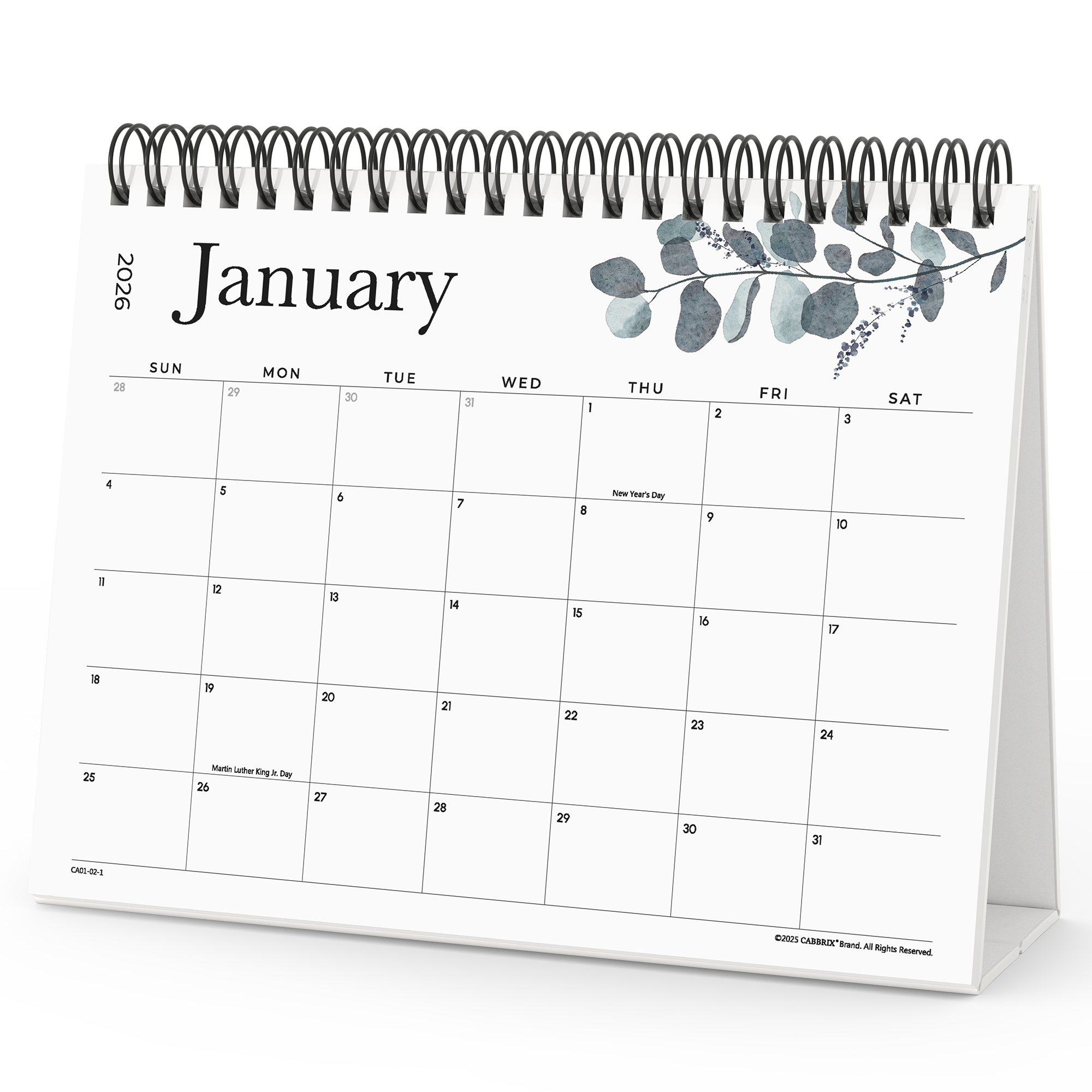 Calendar with January 2026 on a white background