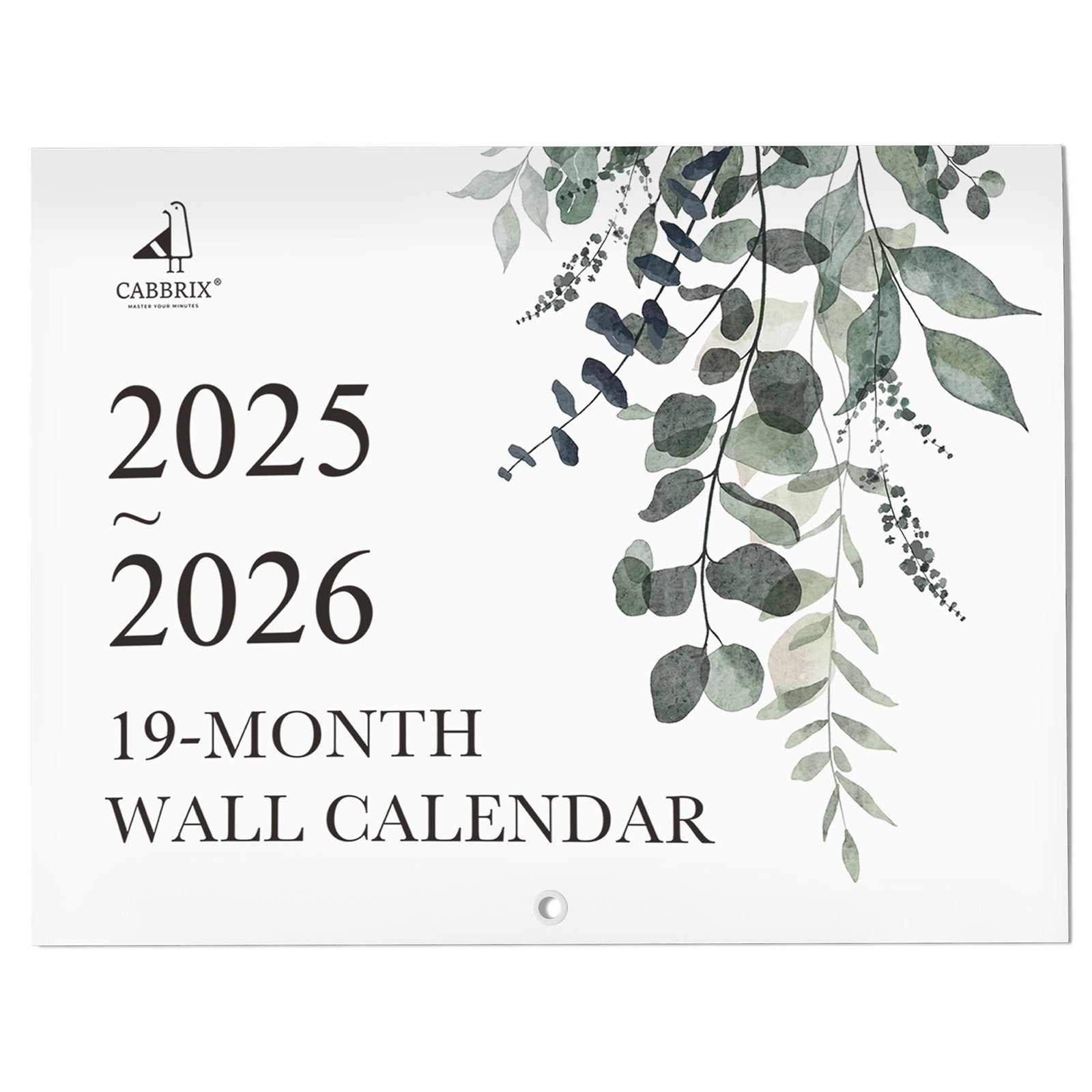 Cabbrix 2025-2026 Large Wall Calendar, Foldable, Watercolor Plant