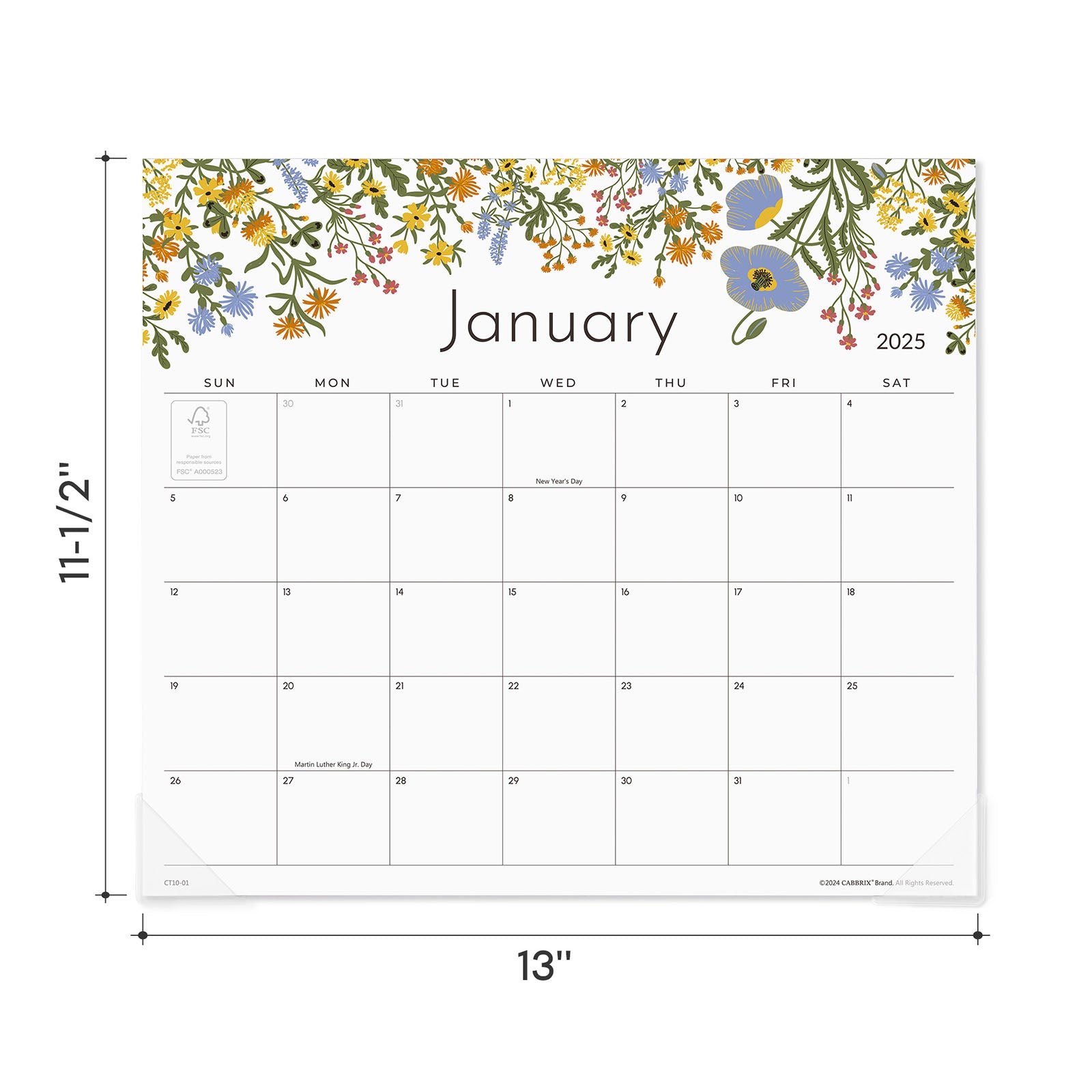 Cabbrix 2025-2026 Magnetic Calendar for Fridge, Floral Design