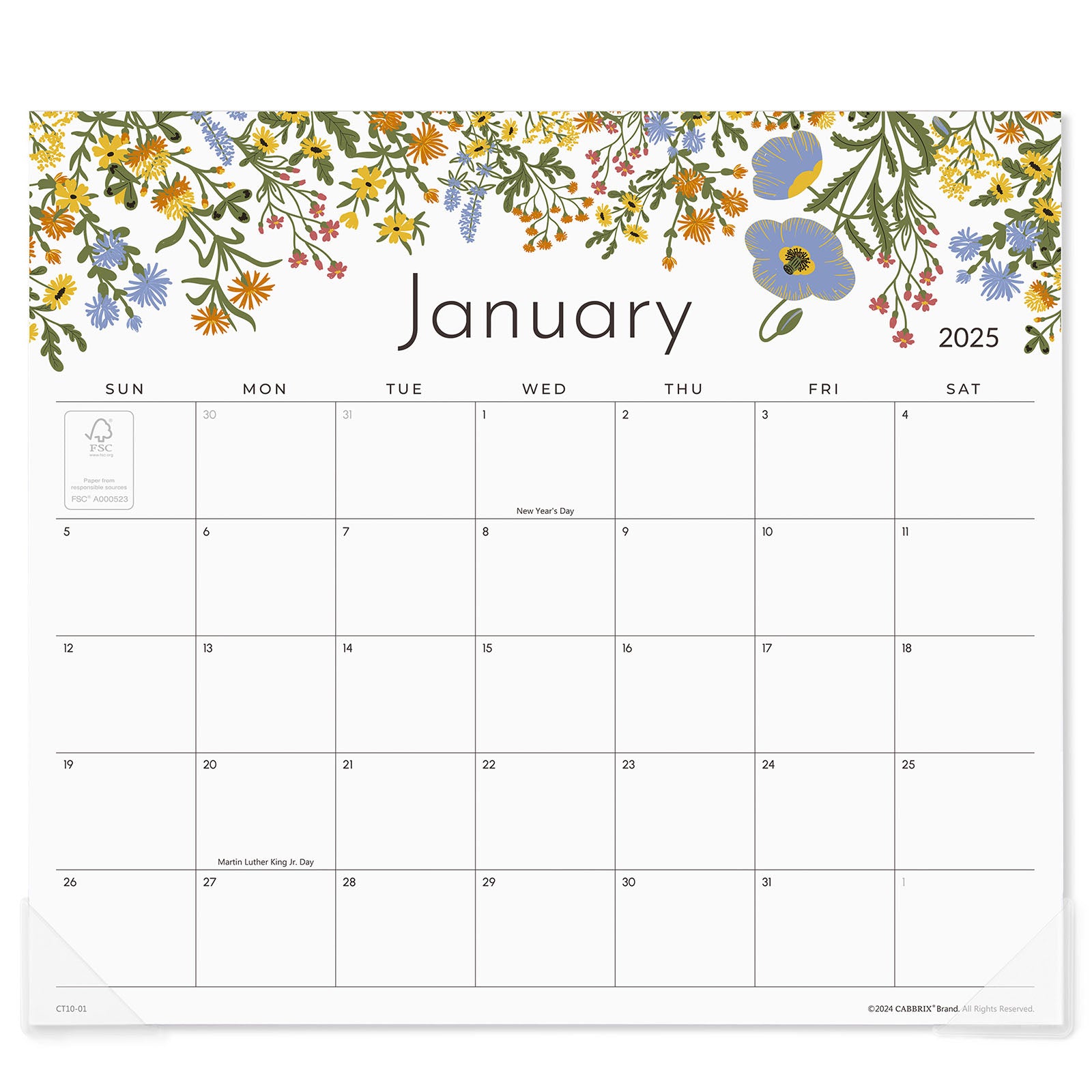 Cabbrix 2025-2026 Magnetic Calendar for Fridge, Floral Design