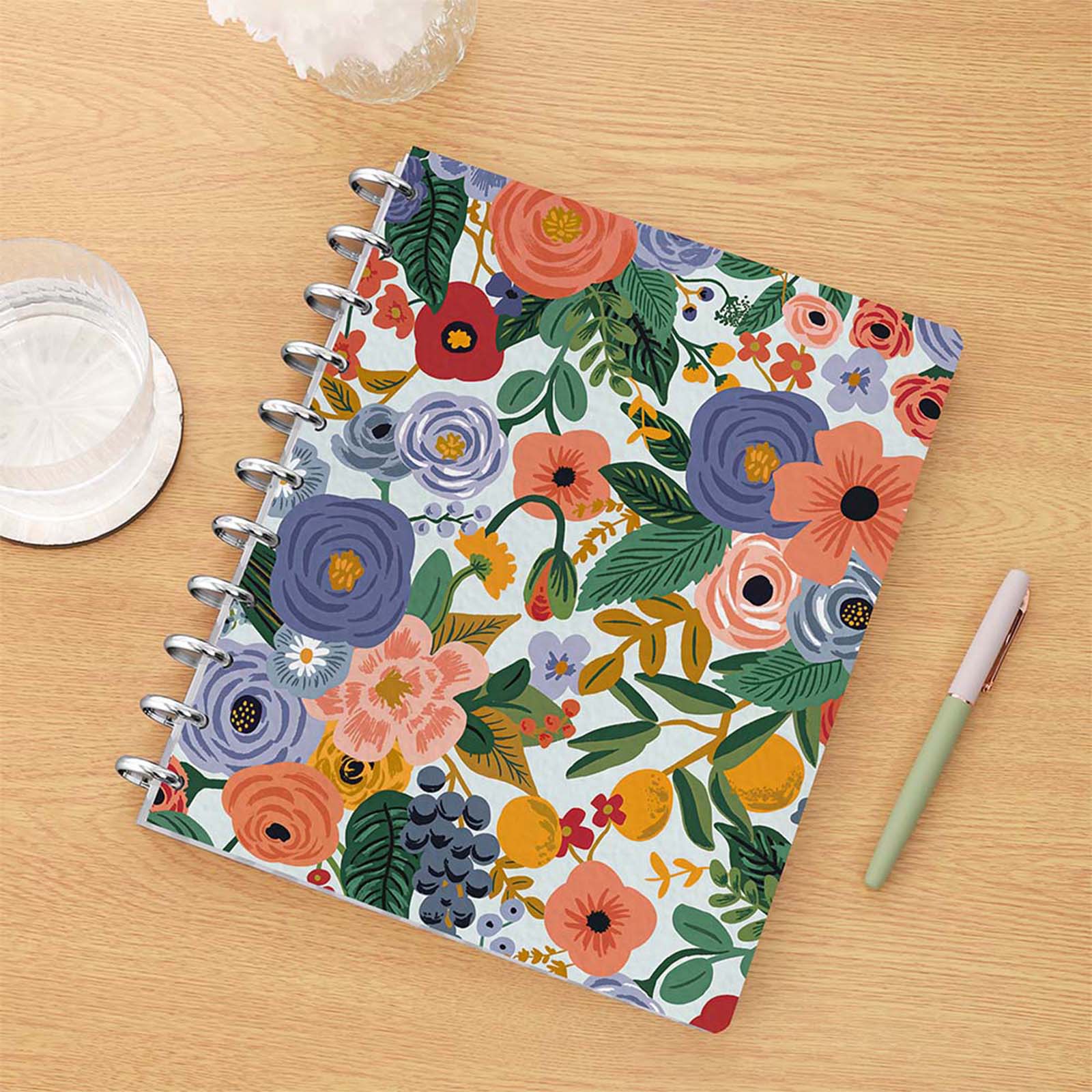 Cabbrix®, 2024-2025 Weekly Planner, Academic Planner, 8.5"L×11"W, Premium Disc Bound, Colorful Flower