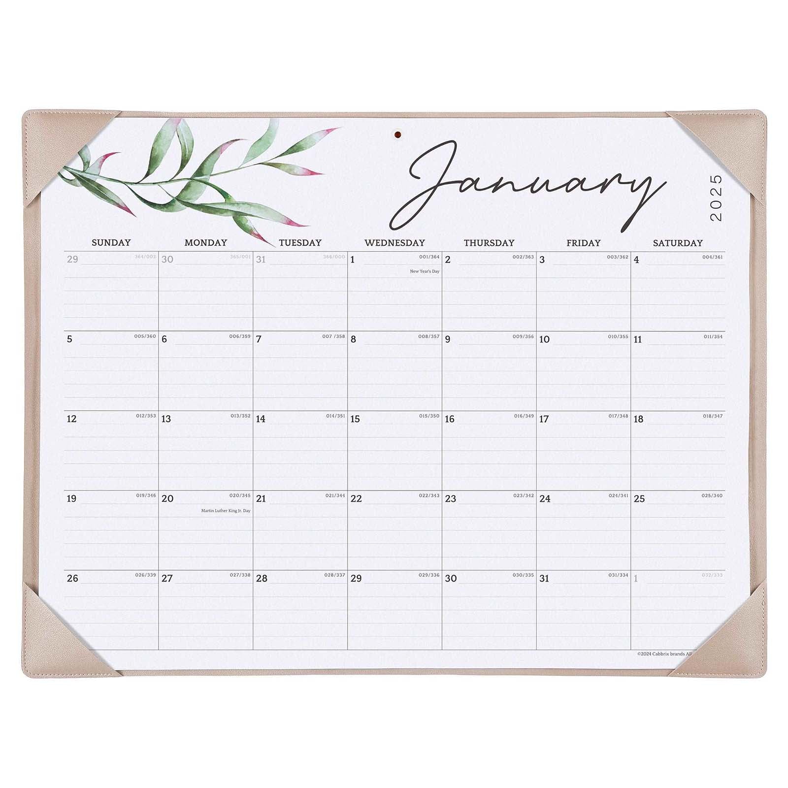 Cabbrix 2025-2026 Desk Calendar, Pastoral Style, Apricot