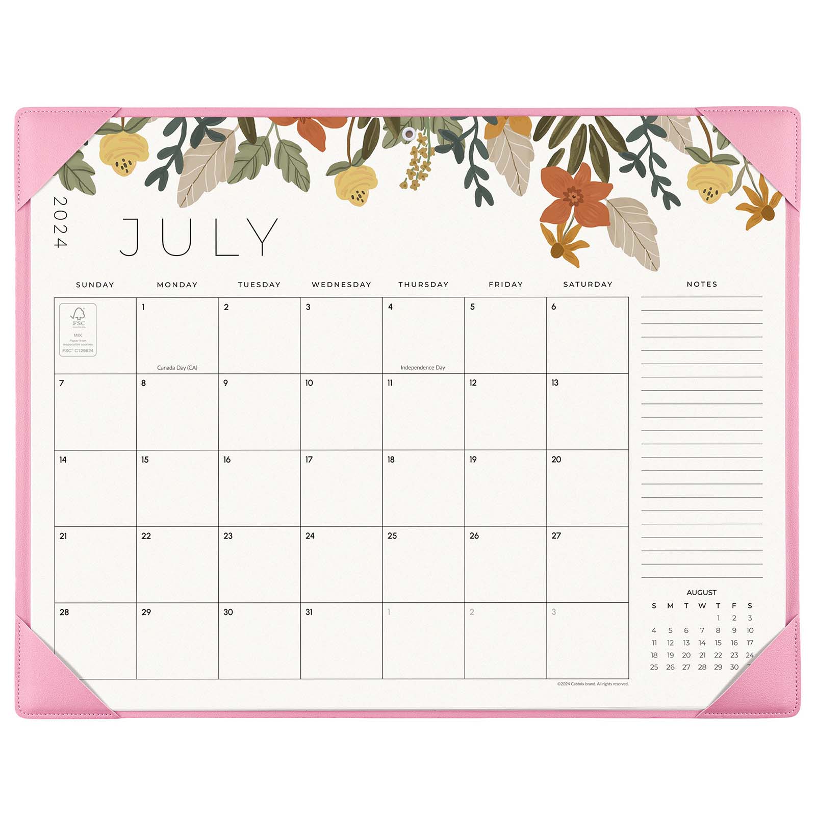 Cabbrix_Jul_2024-Dec_2025_Desk_Calendar_Large_21_Lx16.5_W_Pastoral_Style_Pink