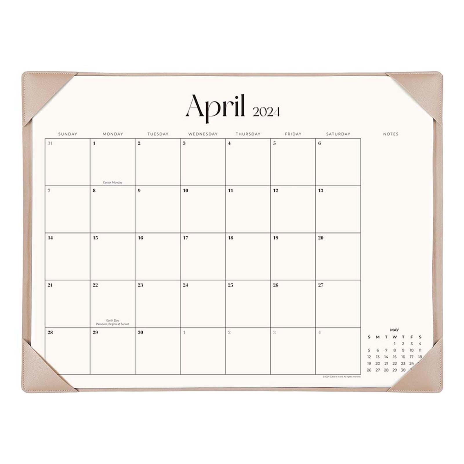 Cabbrix_Jul_2024-Dec_2025_Desk_Calendar_Large_21_Lx16.5_W_Simplicity_Style_Apricot