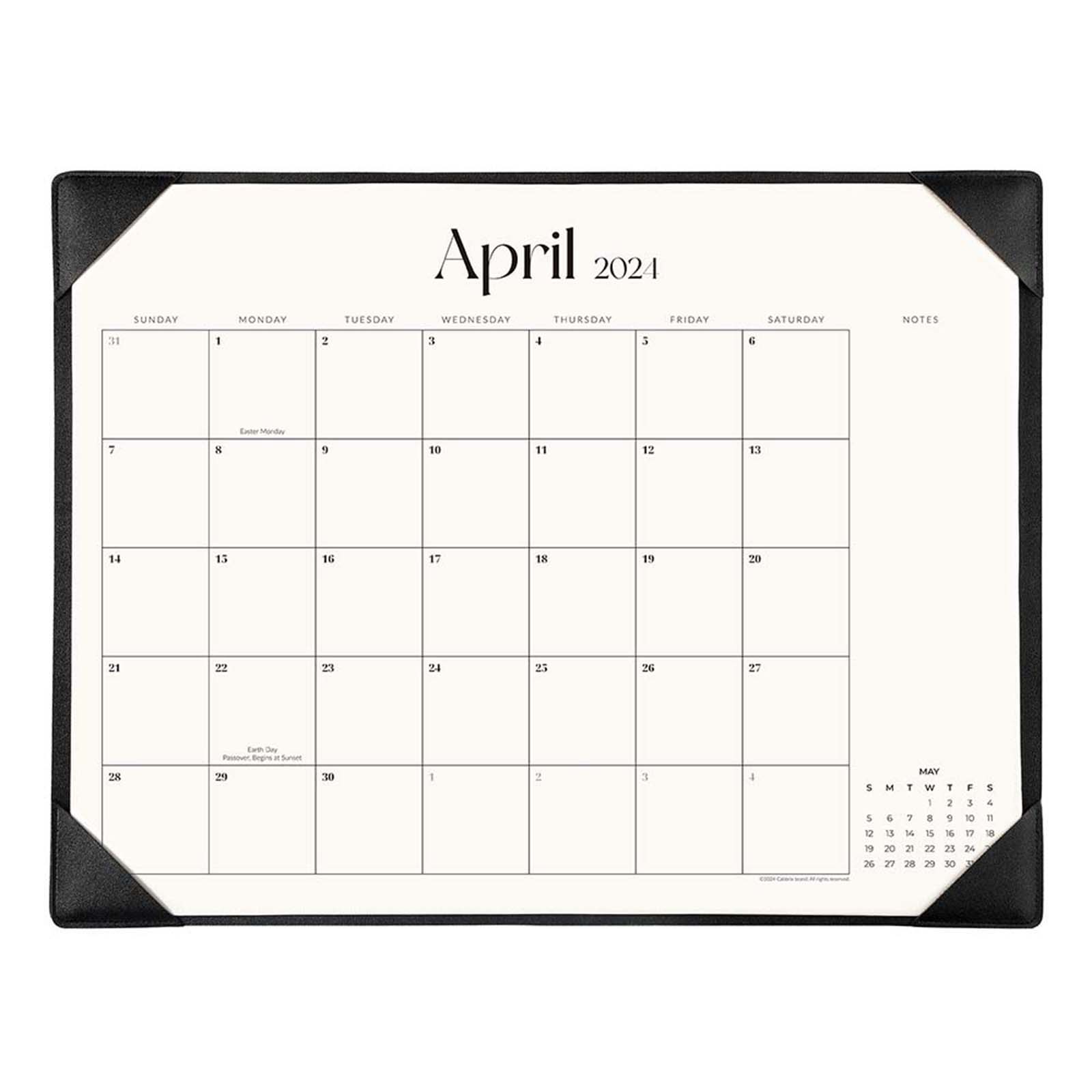 Cabbrix_Jul_2024-Dec_2025_Desk_Calendar_Large_21_Lx16.5_W_Simplicity_Style_Black