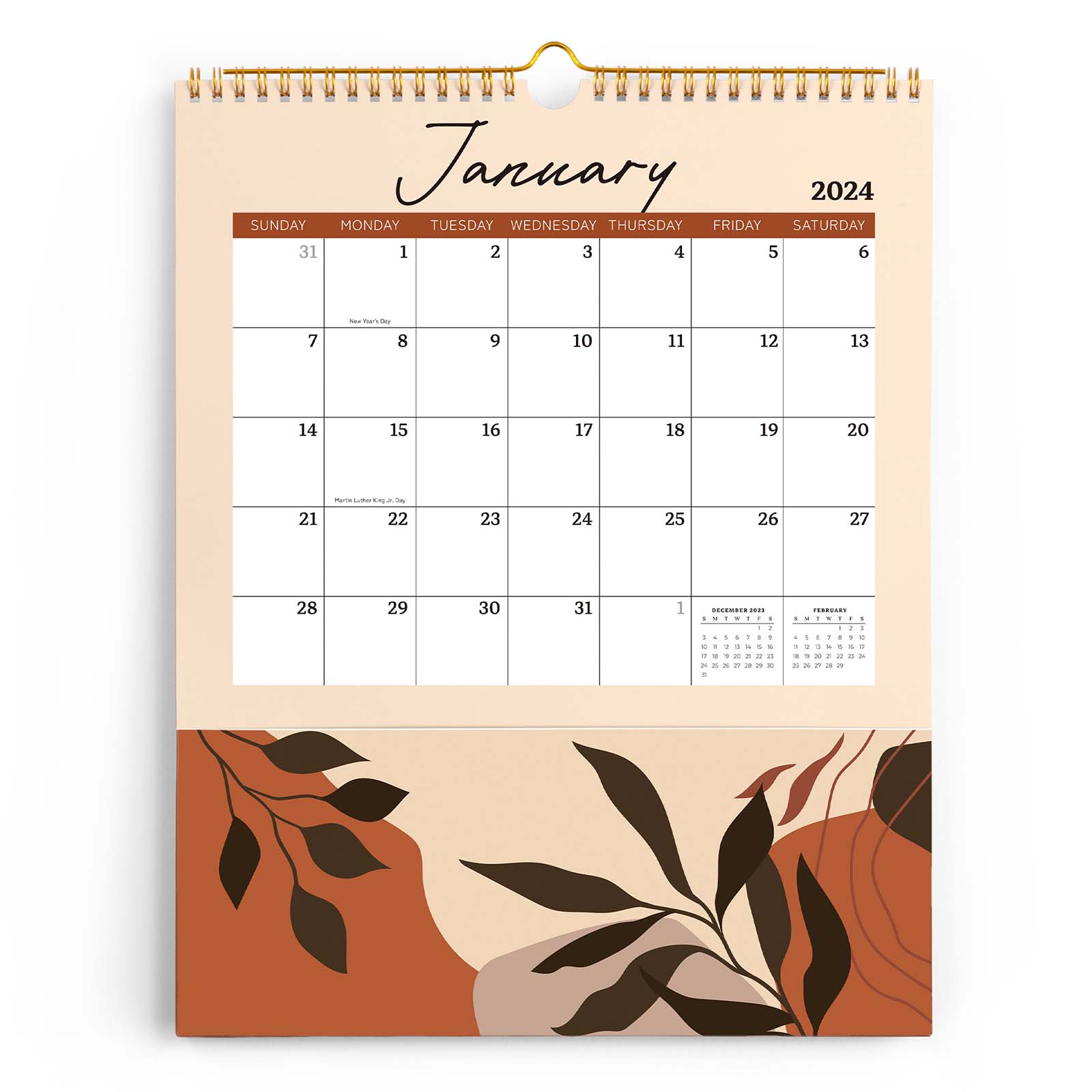 Cabbrix®, Jul 2024-Jun 2025 Wall Calendar With Pocket, 14.2"L×11.2"W, Boho Style