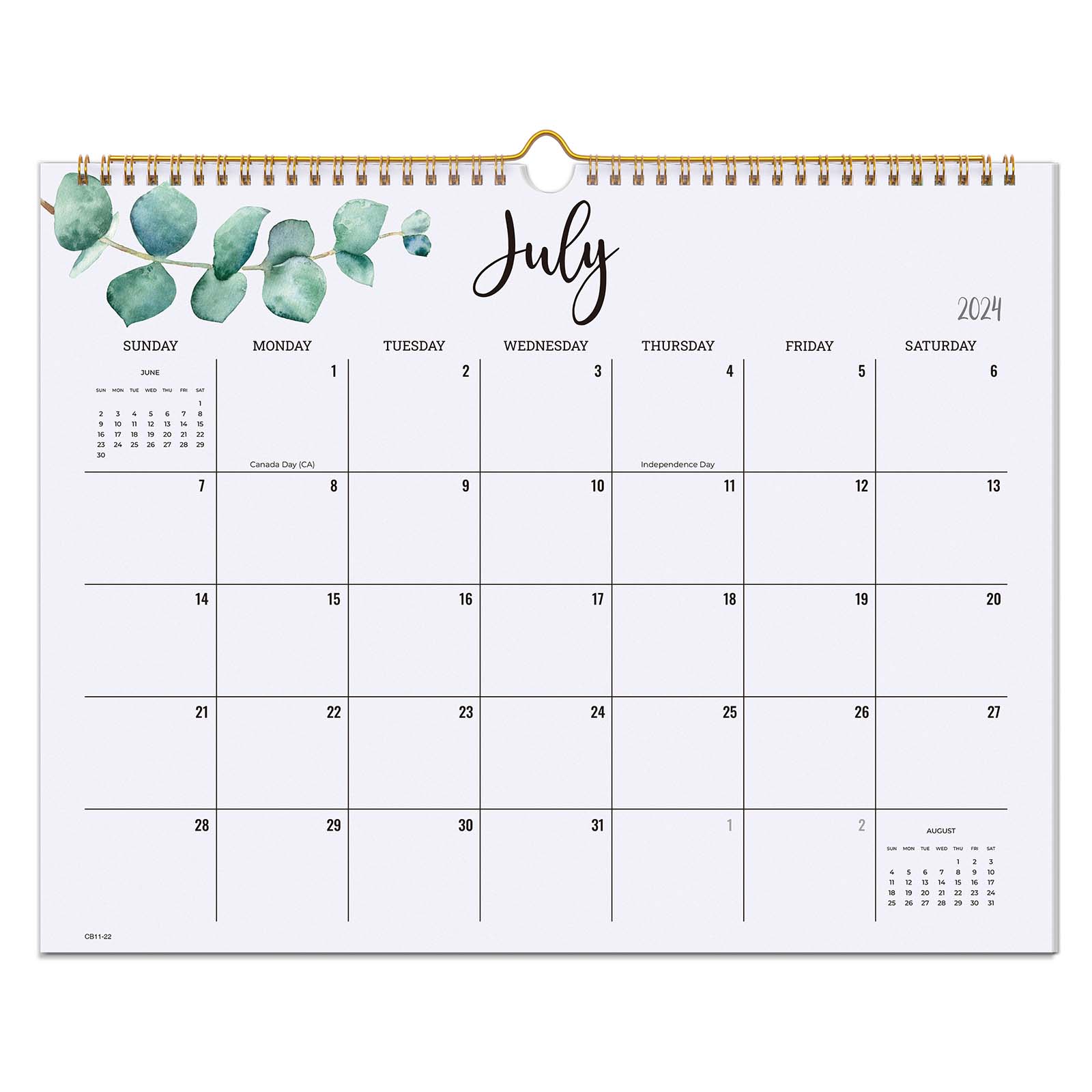 Cabbrix®, Sep 2024-Dec 2025 Academic Wall Calendar, Spiral Binding, 15"L×12"W, Botanical Elements