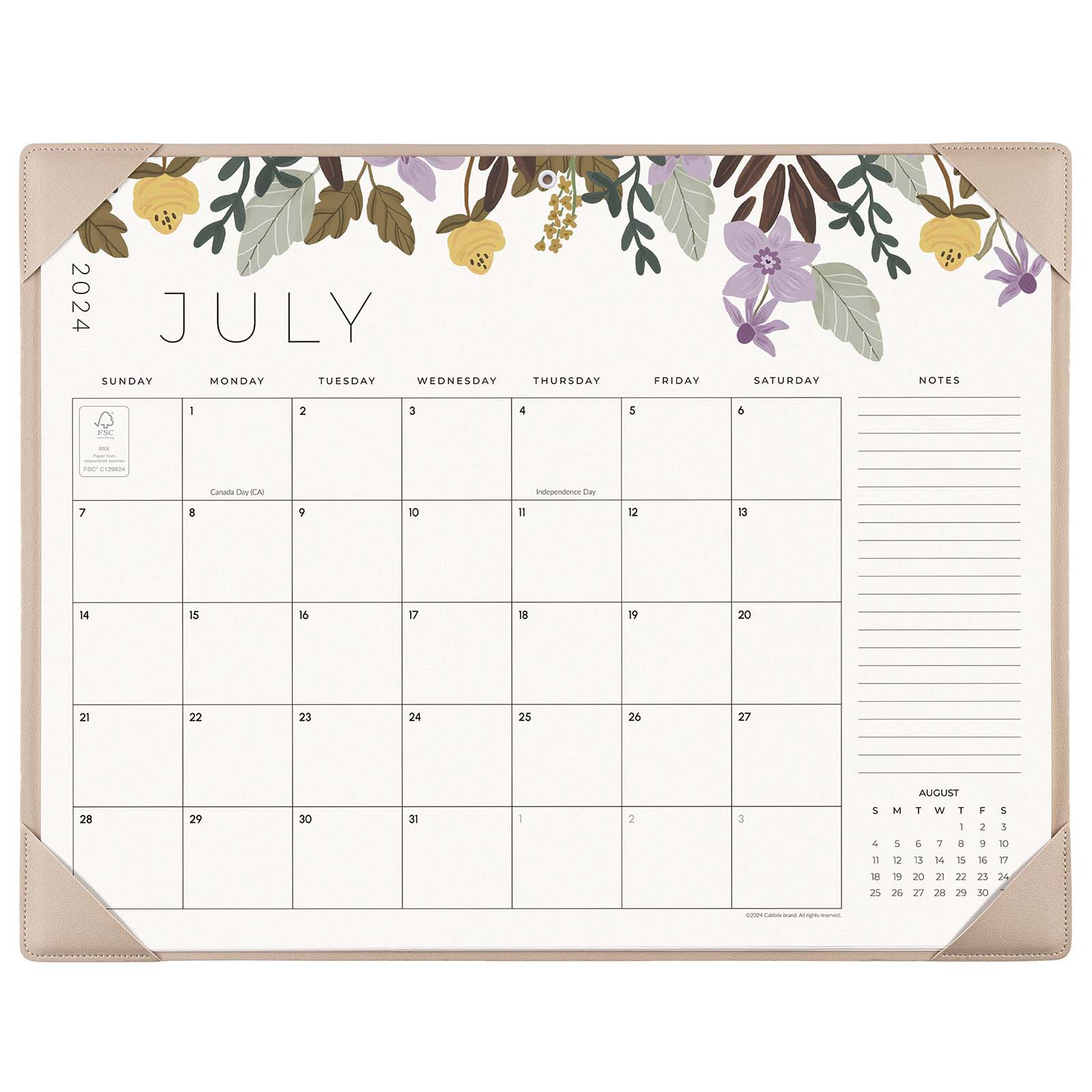 Cabbrix_Sep_2024-Dec_2025_Desk_Calendar_Large_21_Lx16.5_W_Botanical_Elements_Apricot