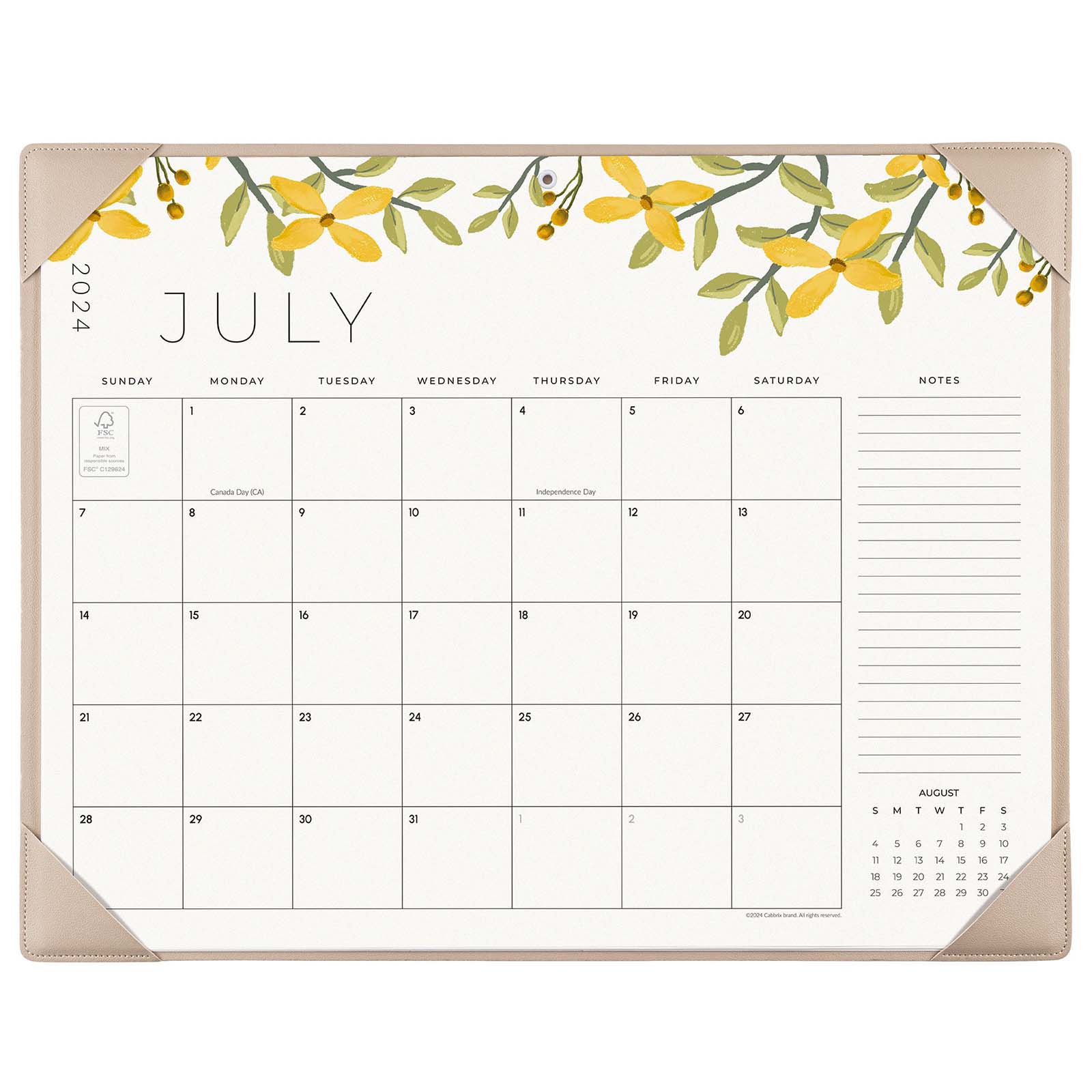 Cabbrix_Sep_2024-Dec_2025_Desk_Calendar_Large_21_Lx16.5_W_Botanical_Elements_Apricot